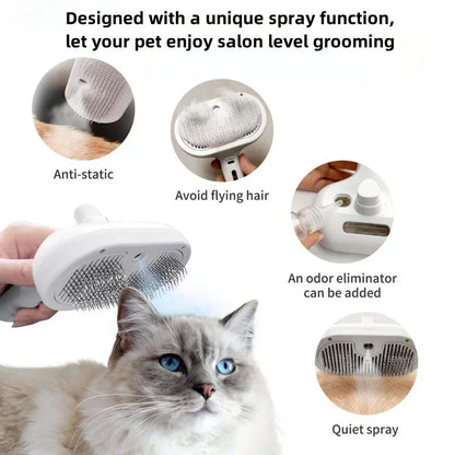 Pet Spray Grooming Comb: Steam-Powered Cleaning & Grooming Solution